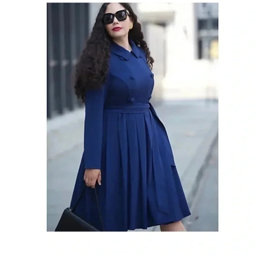 Women's Blue Coat Dress